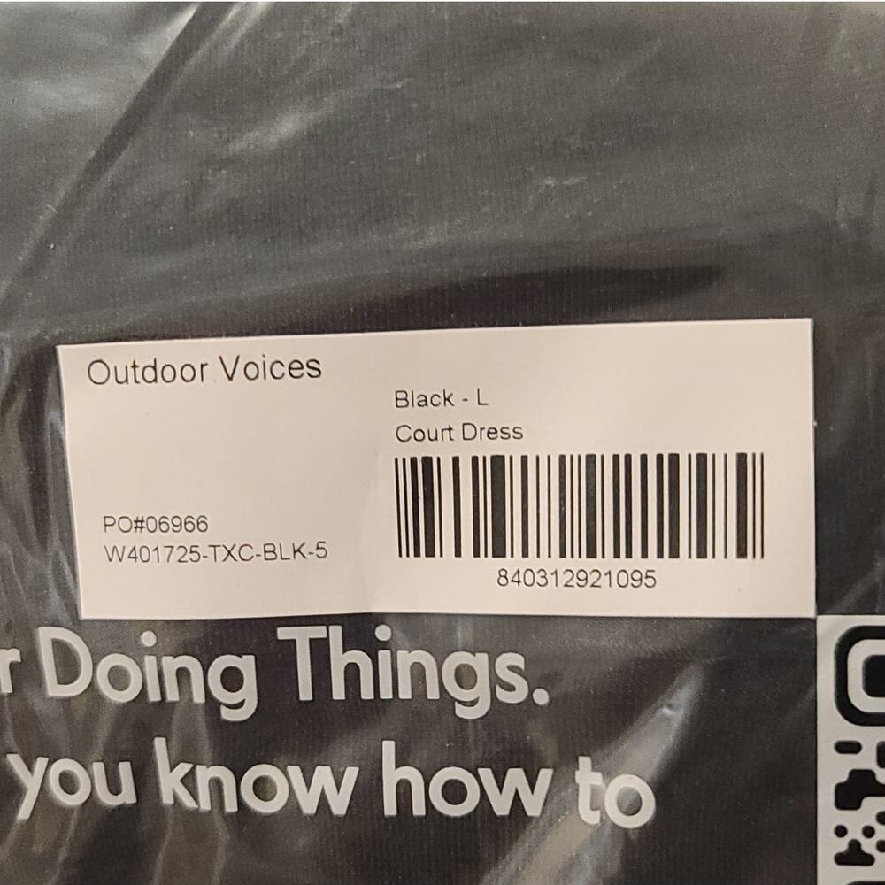 NWT OV Outdoor Voices Court Dress cutout back with shorts - LARGE - black -LARGE - Picture 8 of 8